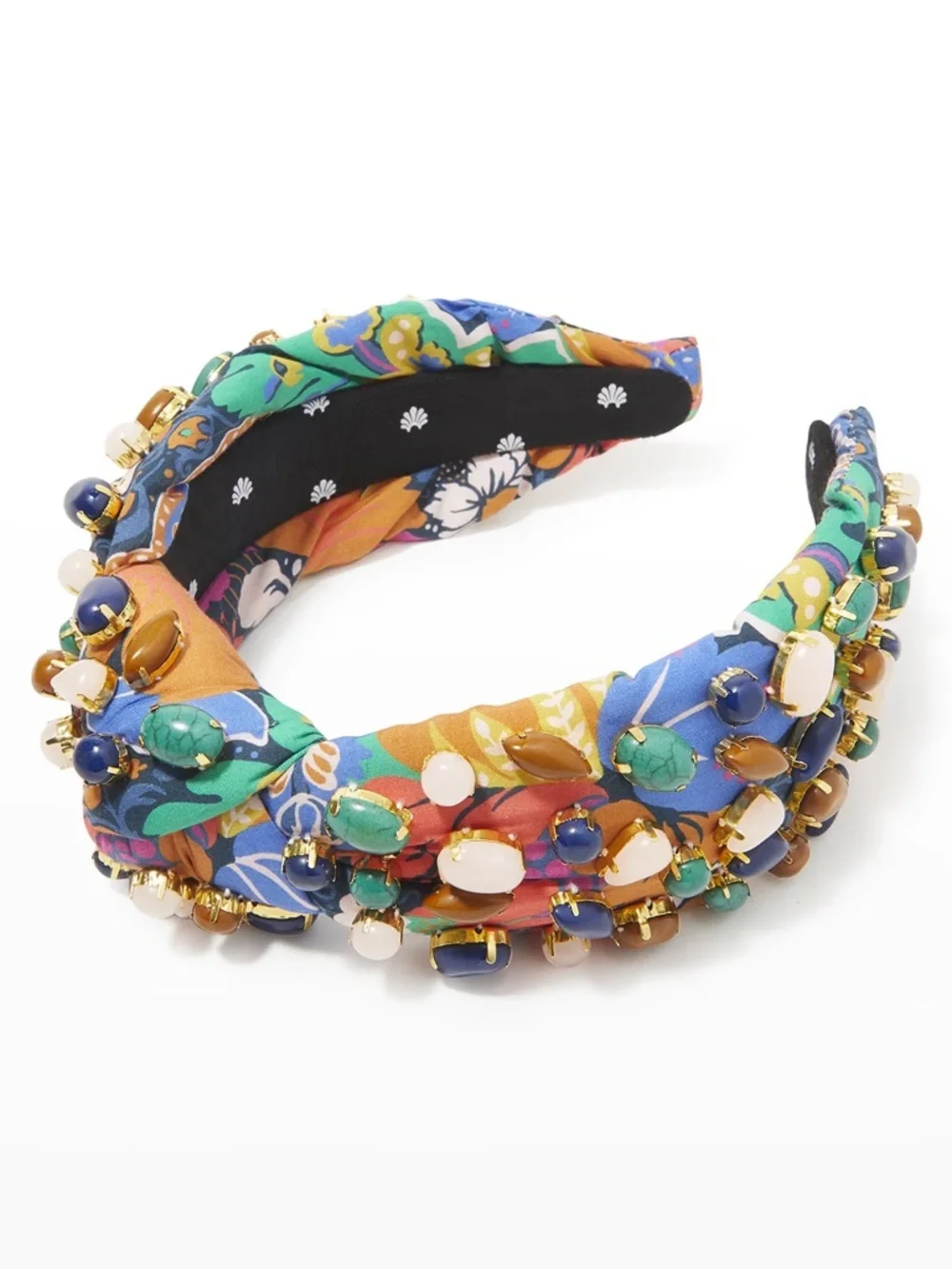 Lele Sadoughi Liberty London Mixed Stone Top Knot Headband NWT